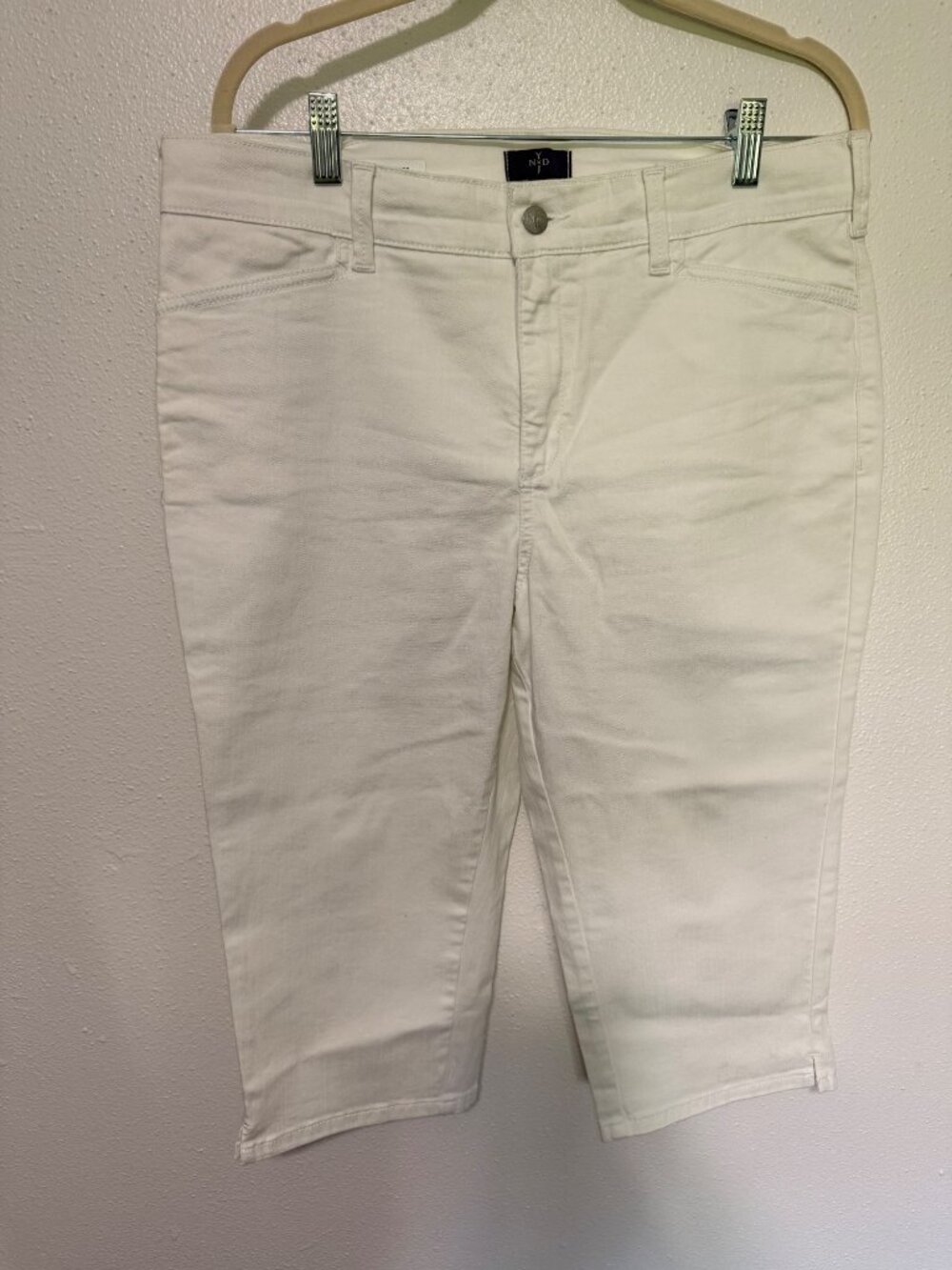 NYDJ Kaelin skimmer Jeans White Capri Length Womans 12